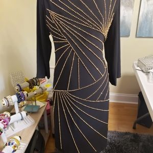 Black gold studded dress